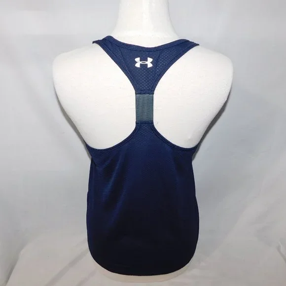 Under Armour Womens Heat Gear S Blue Activewear Running Mind over Matter Tank - Picture 7 of 7